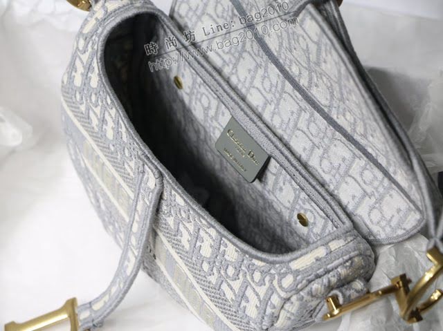 Dior女包 迪奧saddle Oblique限定款刺繡馬鞍包 Dior手提肩背包  dfk1850